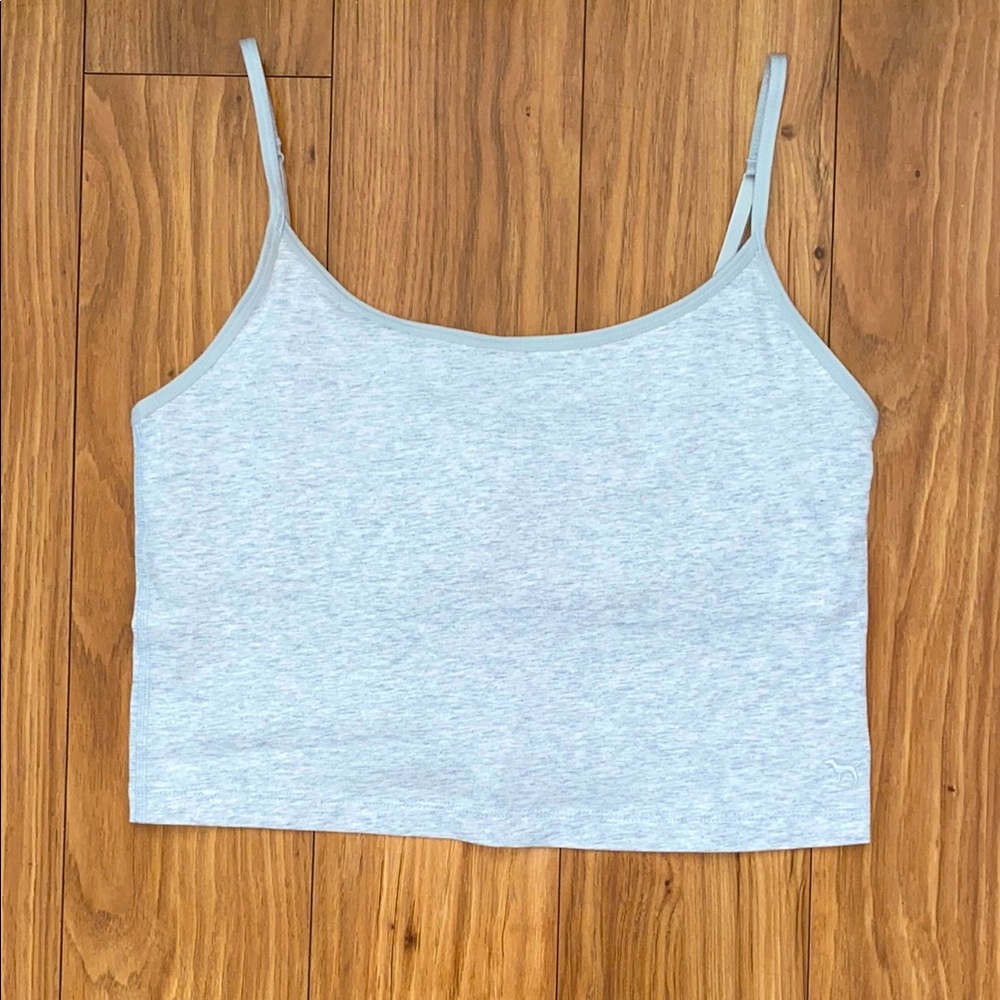 Victoria's Secret PINK Cropped Cami Tank Size M in Light Gray